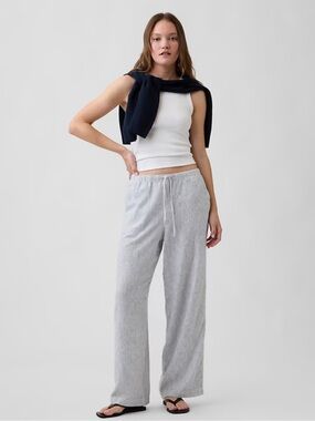 GAP Relaxed Linen-Blend Wide-Leg Pants